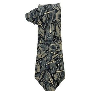 Enrico Guccini Tie 100% Silk Blue Tan Muted Abstract 60" x 3.5" Made In Italy
